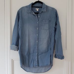Caslon Denim Chambray Button-Down Tunic